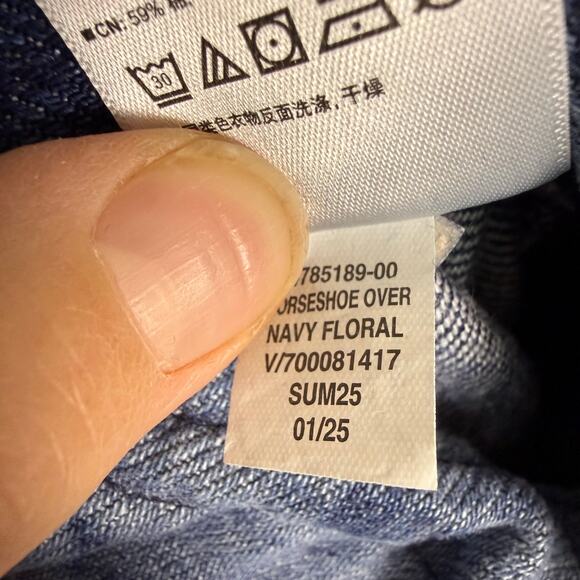 Gap Ultrasoft Denim Horseshoe overalls floral print size XXL NWT - Picture 9 of 9